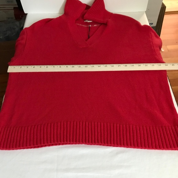 AVA & VIV Cotton Blend Sweater Long Sleeve V Neck Red NWT Women’s Plus Size 1X - Picture 9 of 15